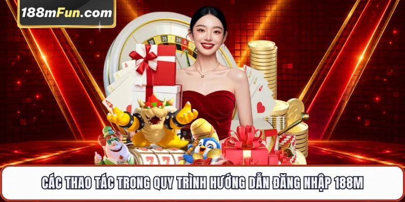 Các thao tác trong quy trình hướng dẫn đăng nhập 188M